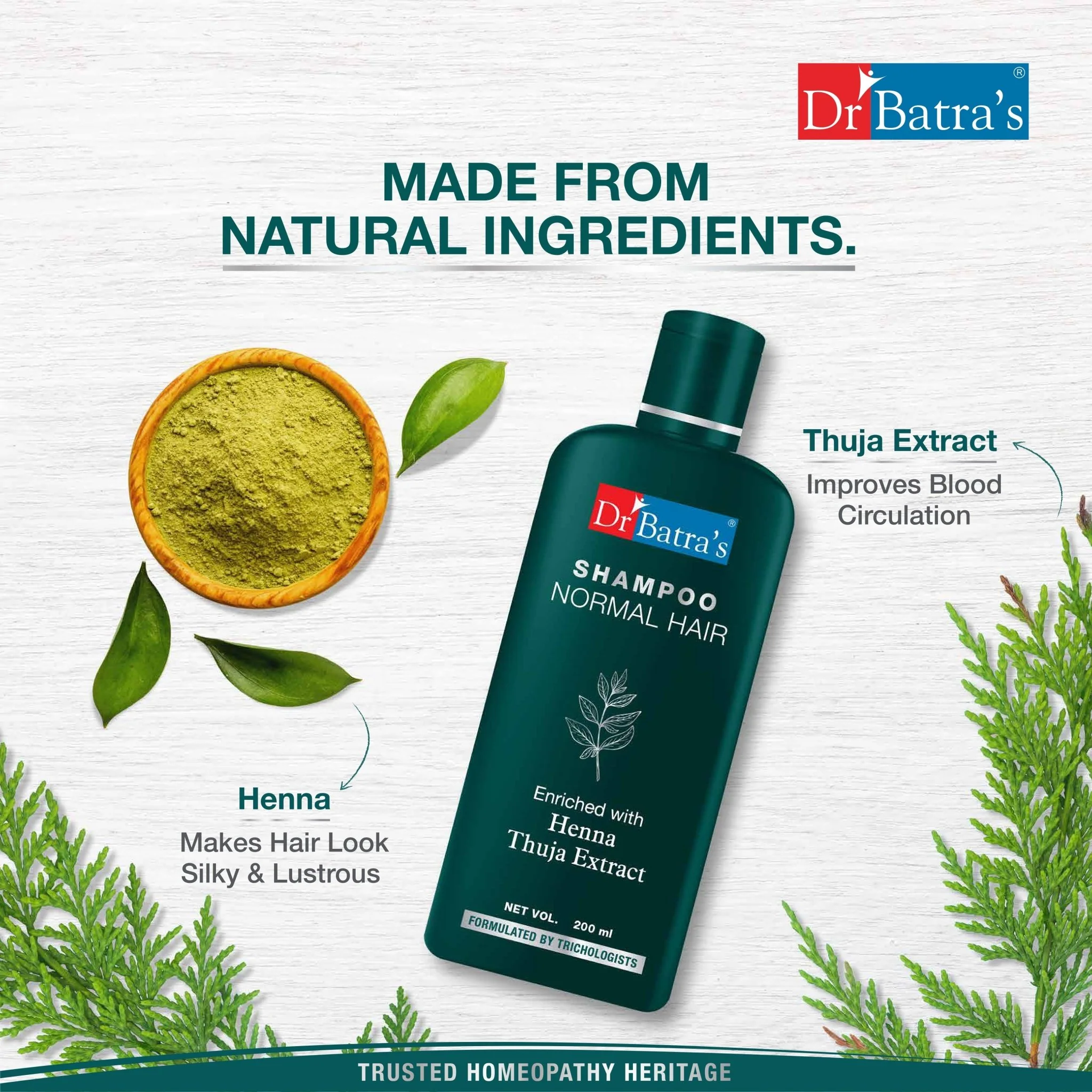 Dr Batra’s Shampoo for Normal Hair | With Henna & Thuja | Controls Oil Balance, Prevents Dryness & Adds Shine | Gentle Daily Care | - Image 4