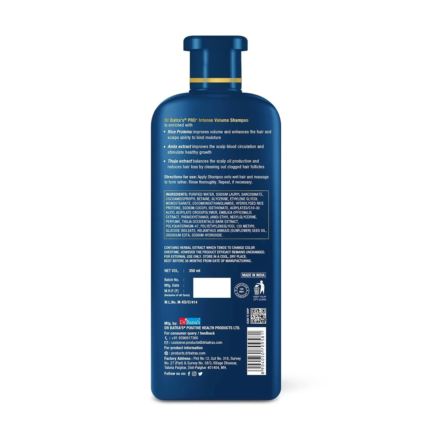 Dr Batra’s- Pro+ Intense Hair Volume Shampoo - Image 2