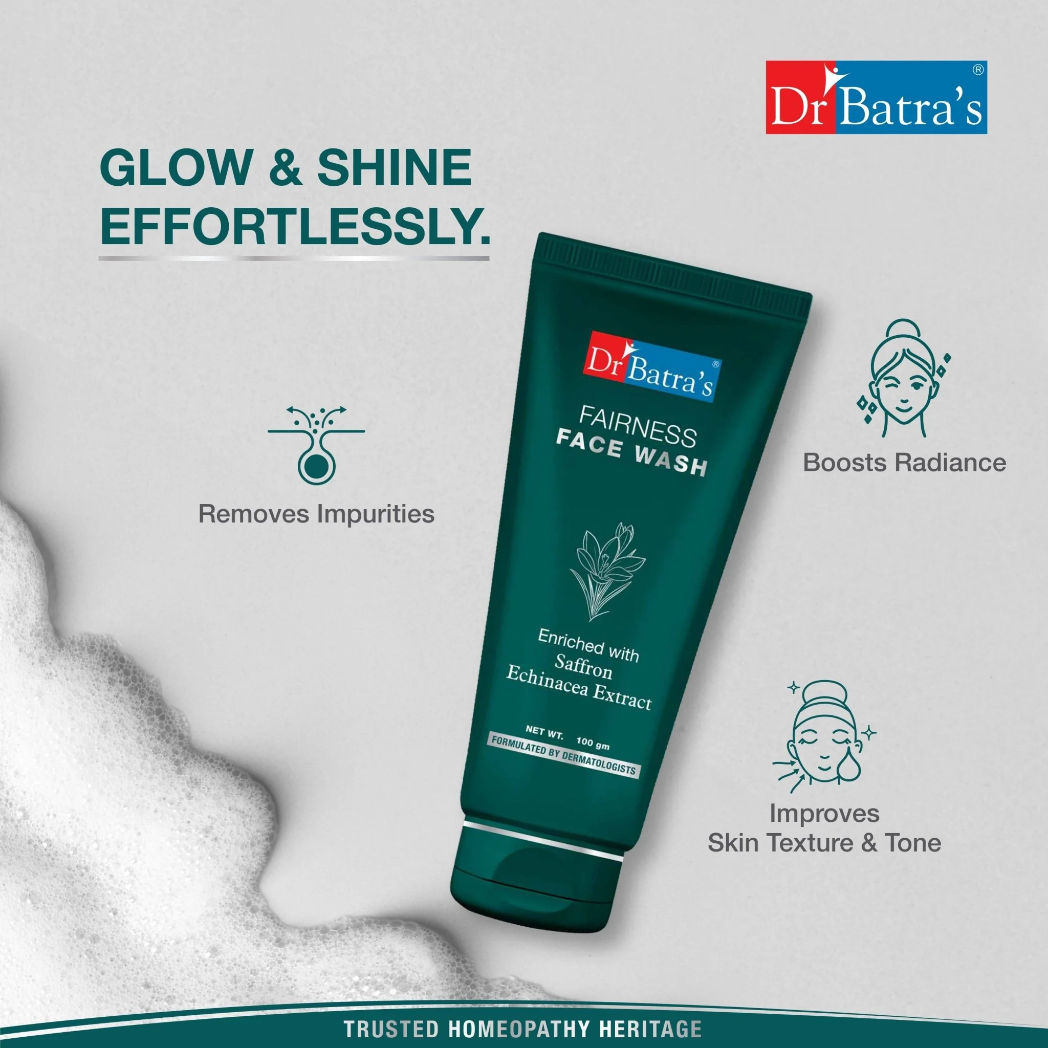 Dr Batra's Fairness Face Wash Enriched With Saffron & Echinicea Extract - Image 3