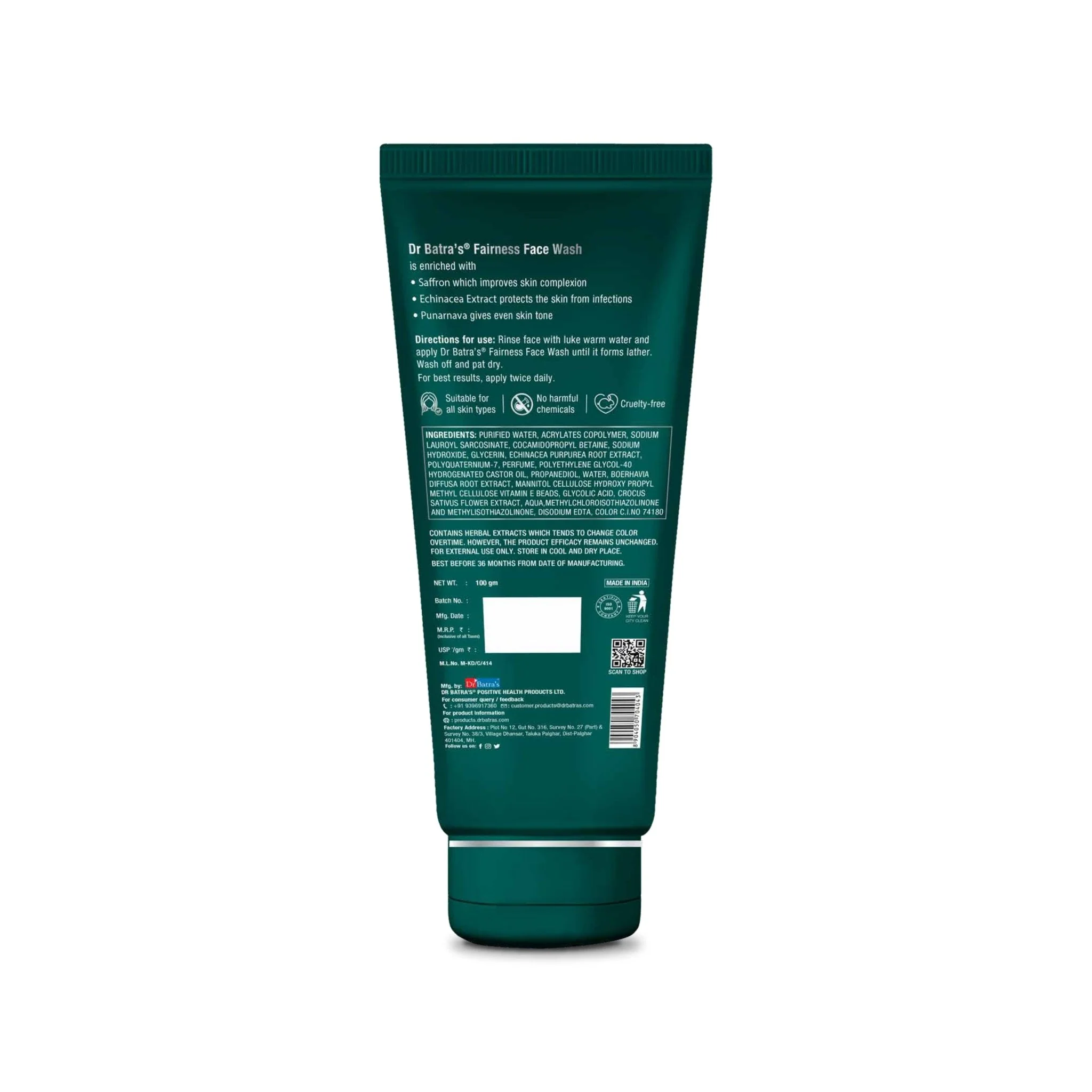 Dr Batra's Fairness Face Wash Enriched With Saffron & Echinicea Extract - Image 7