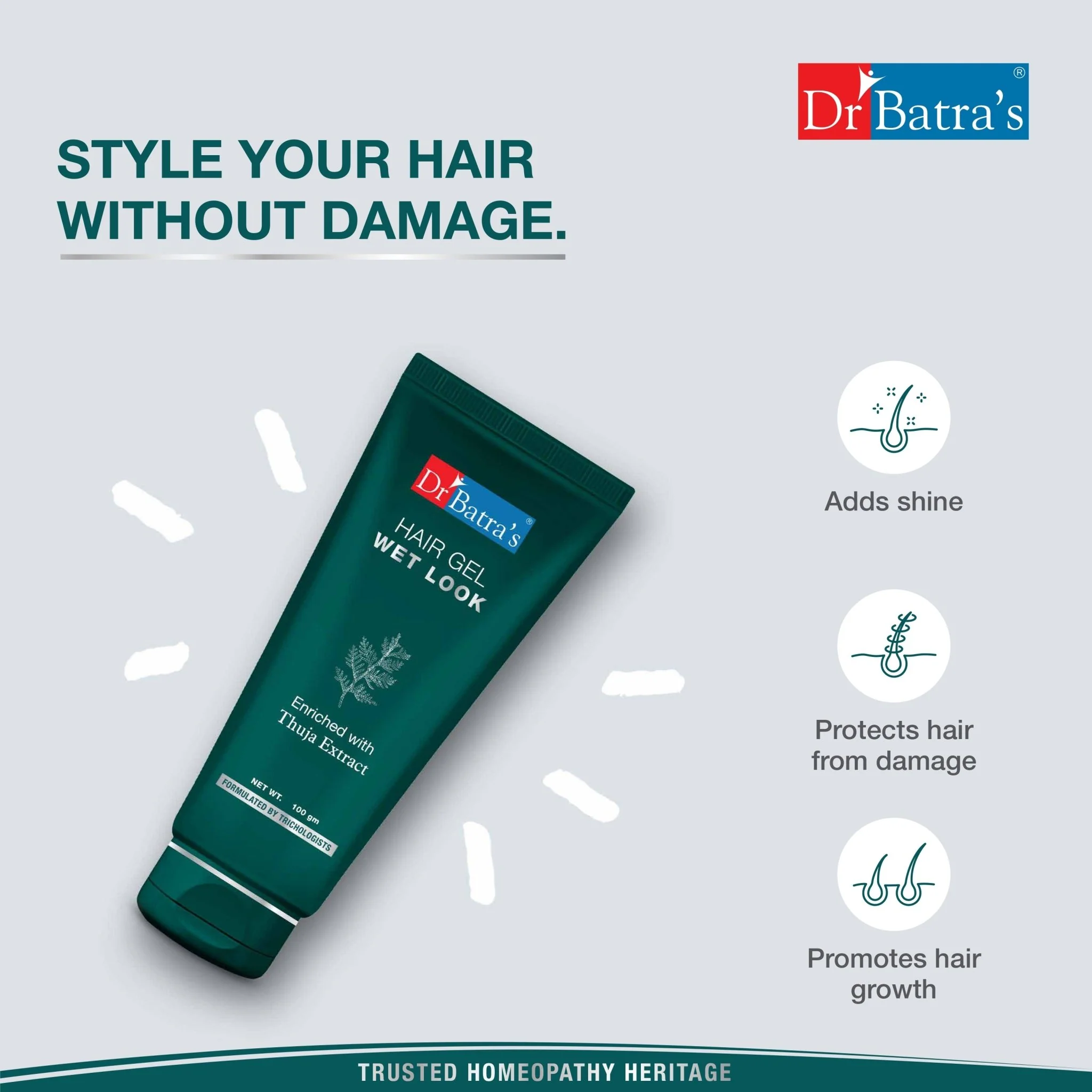 Hair Gel | Strong Hold, High Shine | For Short to Medium Hair - Image 3
