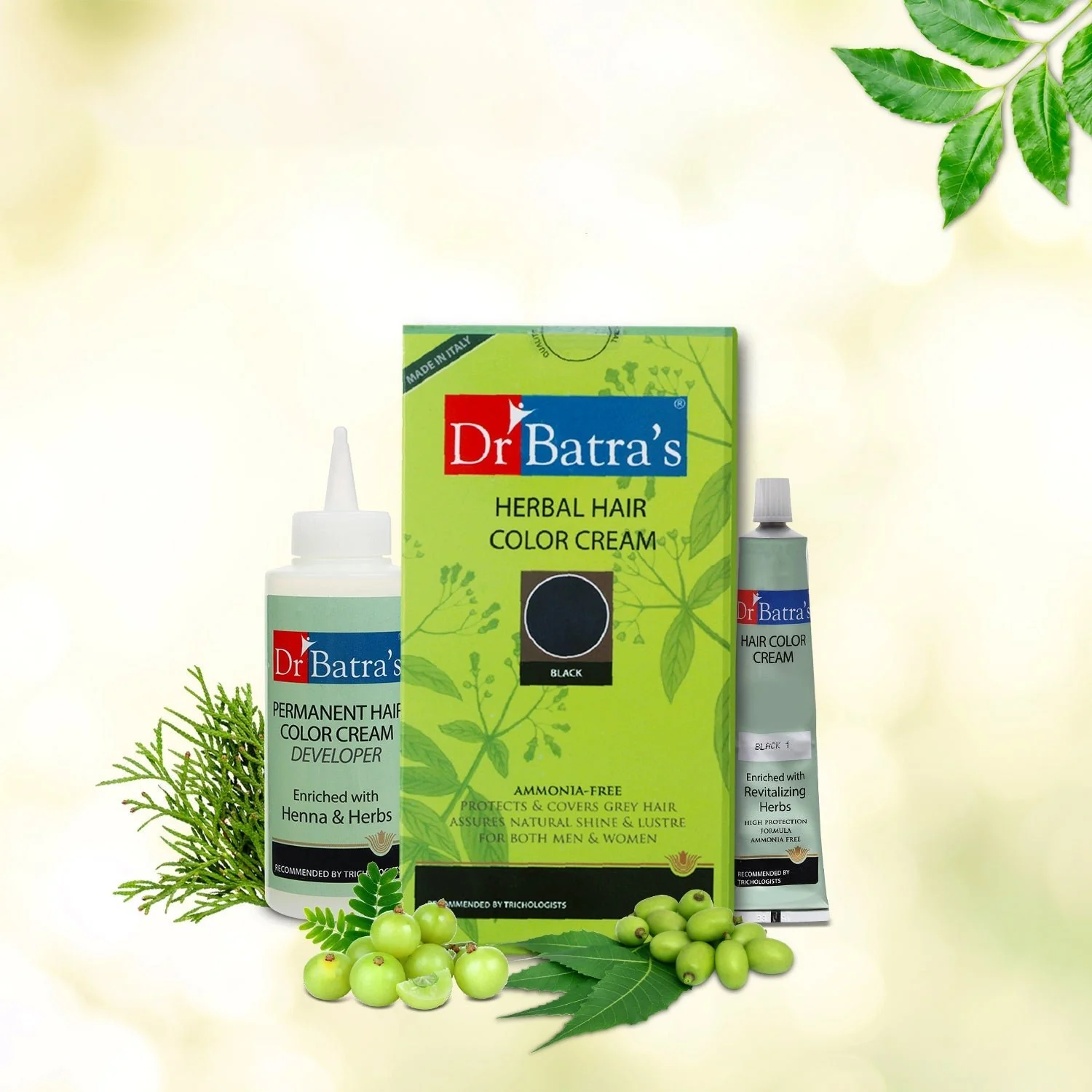 Herbal Black Hair Color Cream 130g – With Amla & Thuja | Ammonia-Free, Long-Lasting & Nourishing | For Men & Women - Image 3