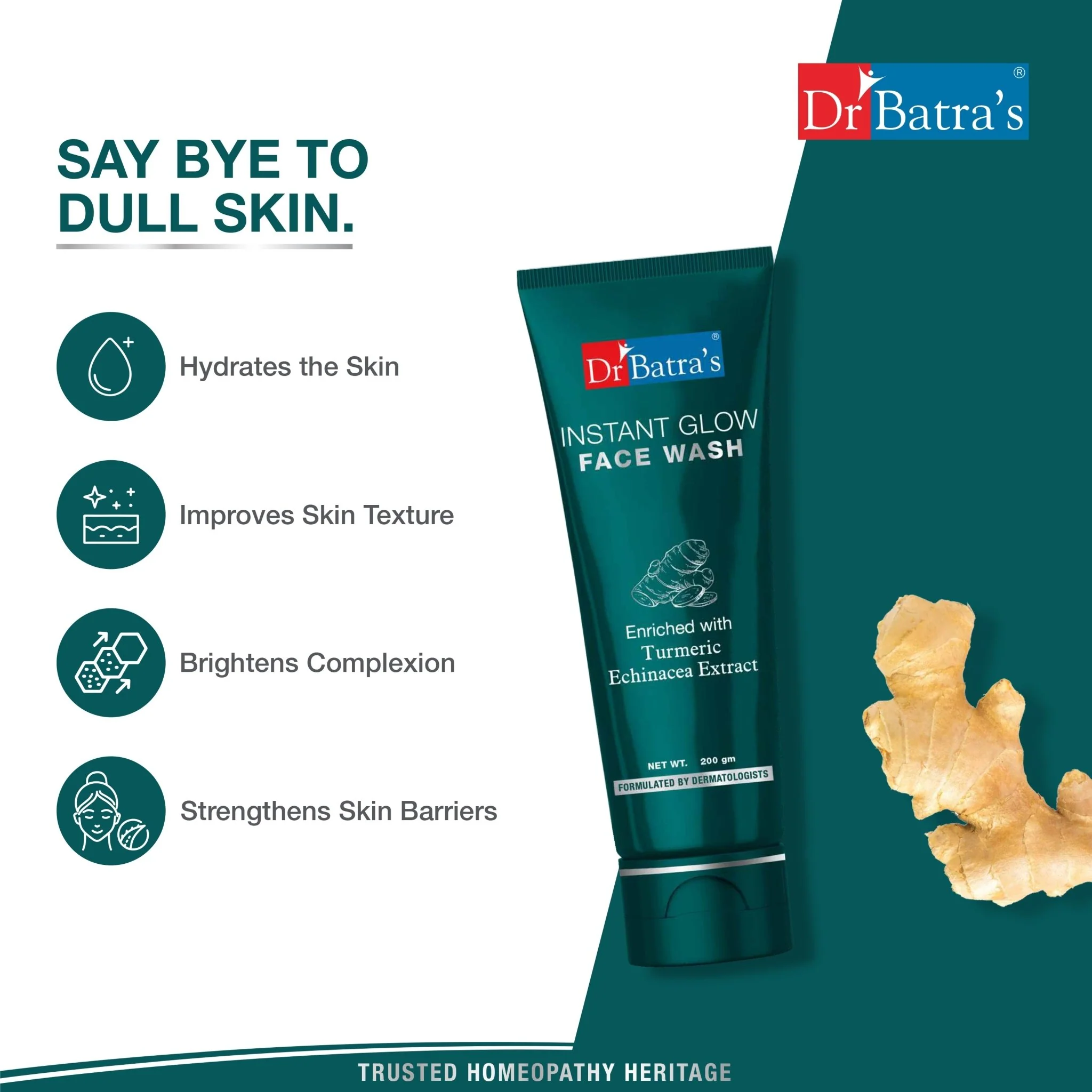 Dr. Batra's Instant Glow Face Wash, Enriched with Echinacea & Turmeric, Repairs Skin Damage,Face Wash for Skin Complexion & Glowing skin, Paraben & Silicone free - Image 5