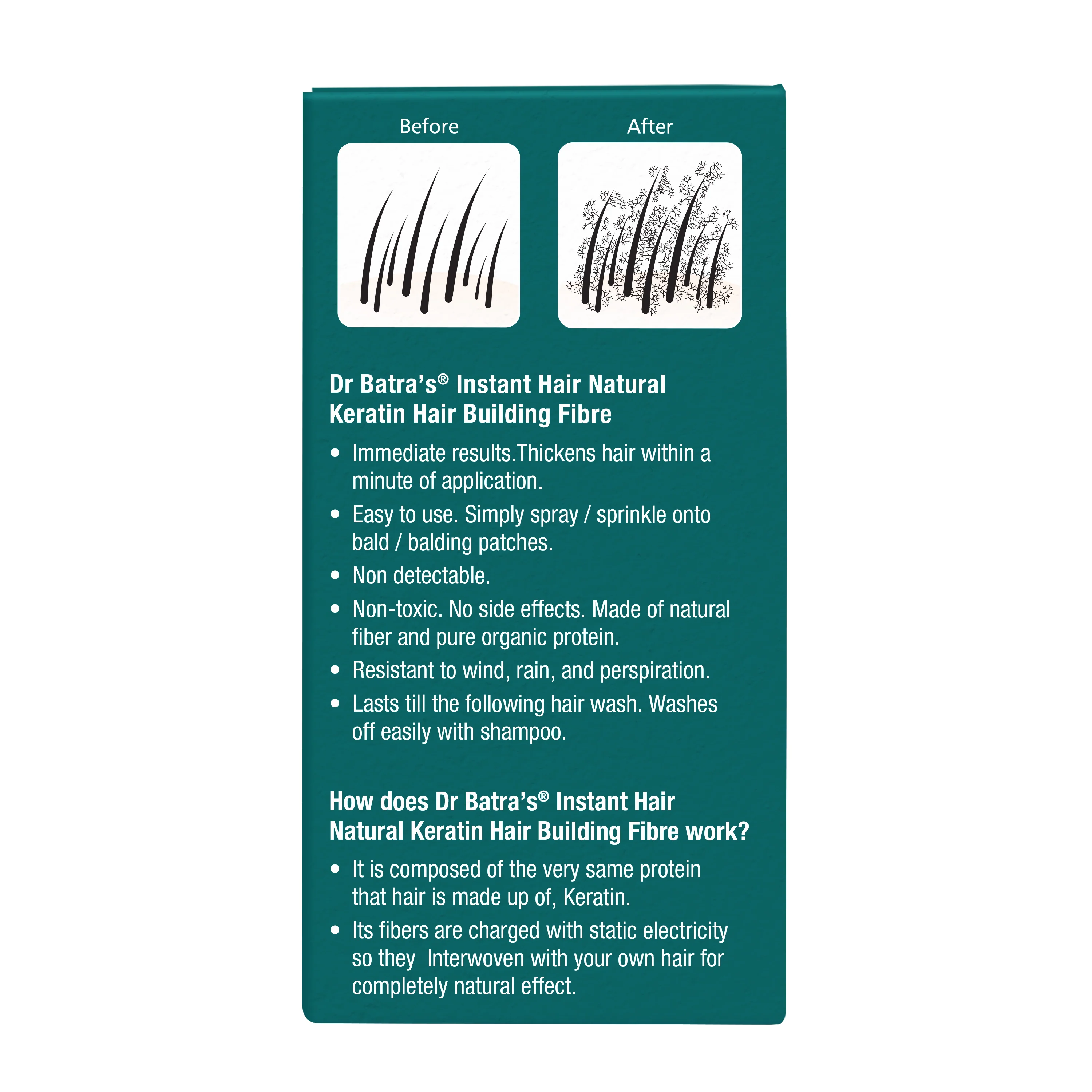Instant Hair Natural Hair Building Fibre – Dark Brown - Image 3