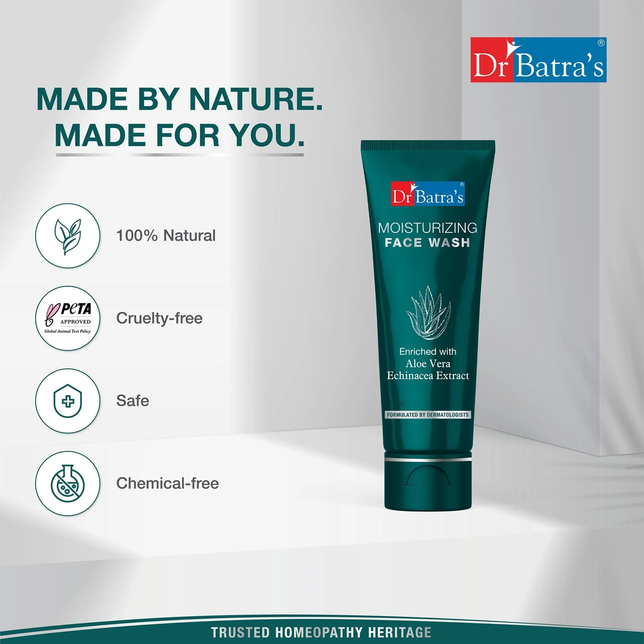 Moisturizing Face Wash 100g – Enriched with natural Echinacea & Aloe Vera for radiant, clear skin. Keeps skin hydrated while preventing dryness and infections | For Men & Women - Image 3