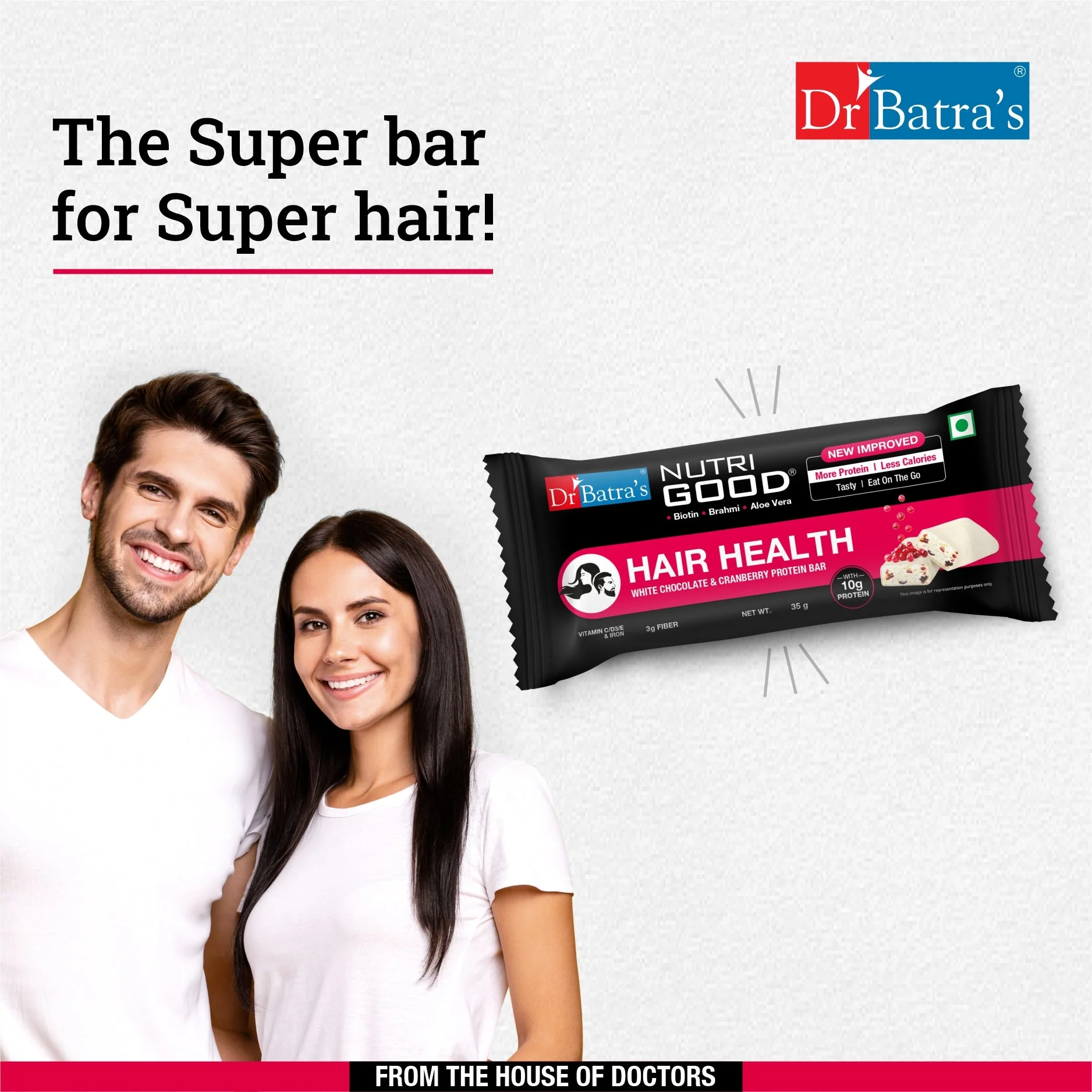 Dr Batra's NutriGood Hair Health Protein Bar -10g of protein per bar | Pack of 15 - 525g - Image 11