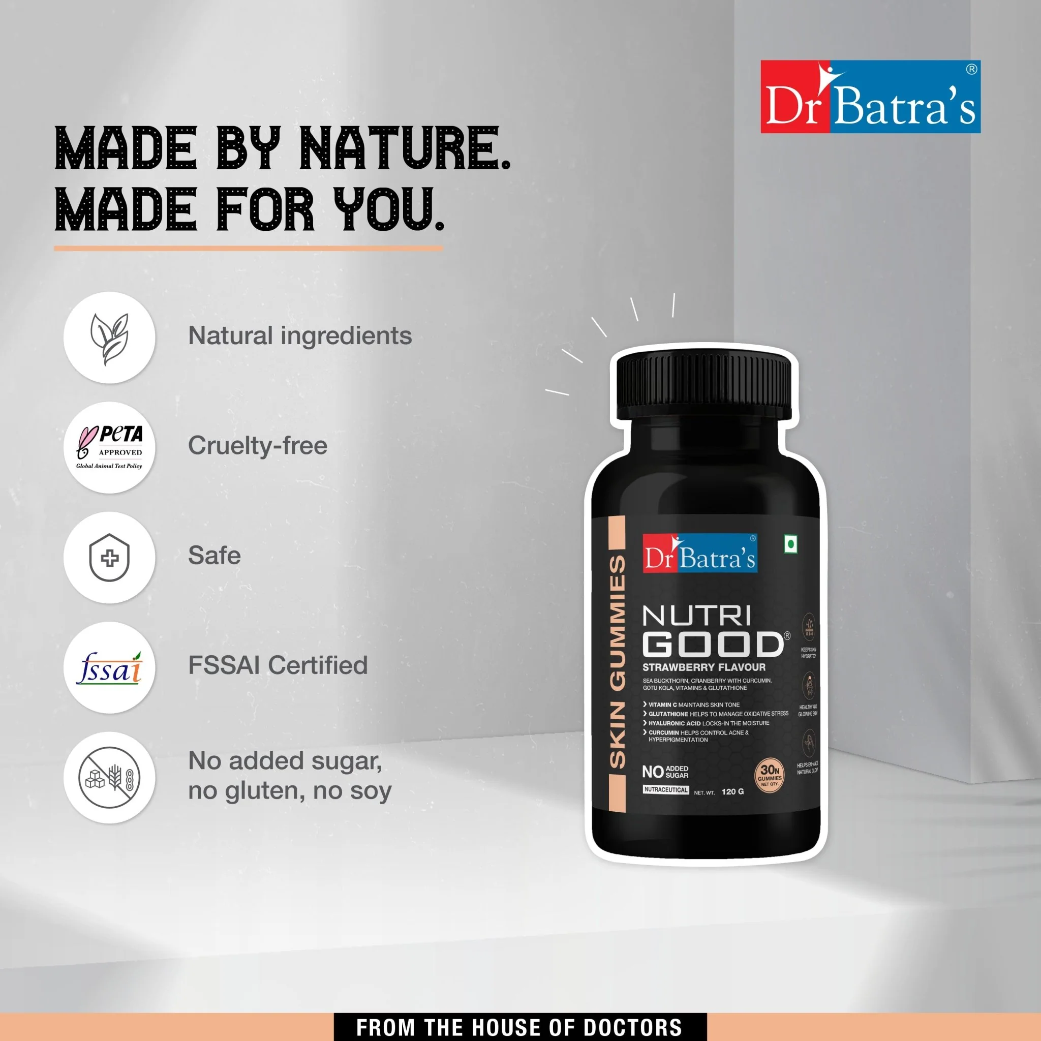 Dr Batra's Nutrigood Skin Gummies for Wrinkle-Free Ageless Skin | Pack of 30 Gummies - Image 8