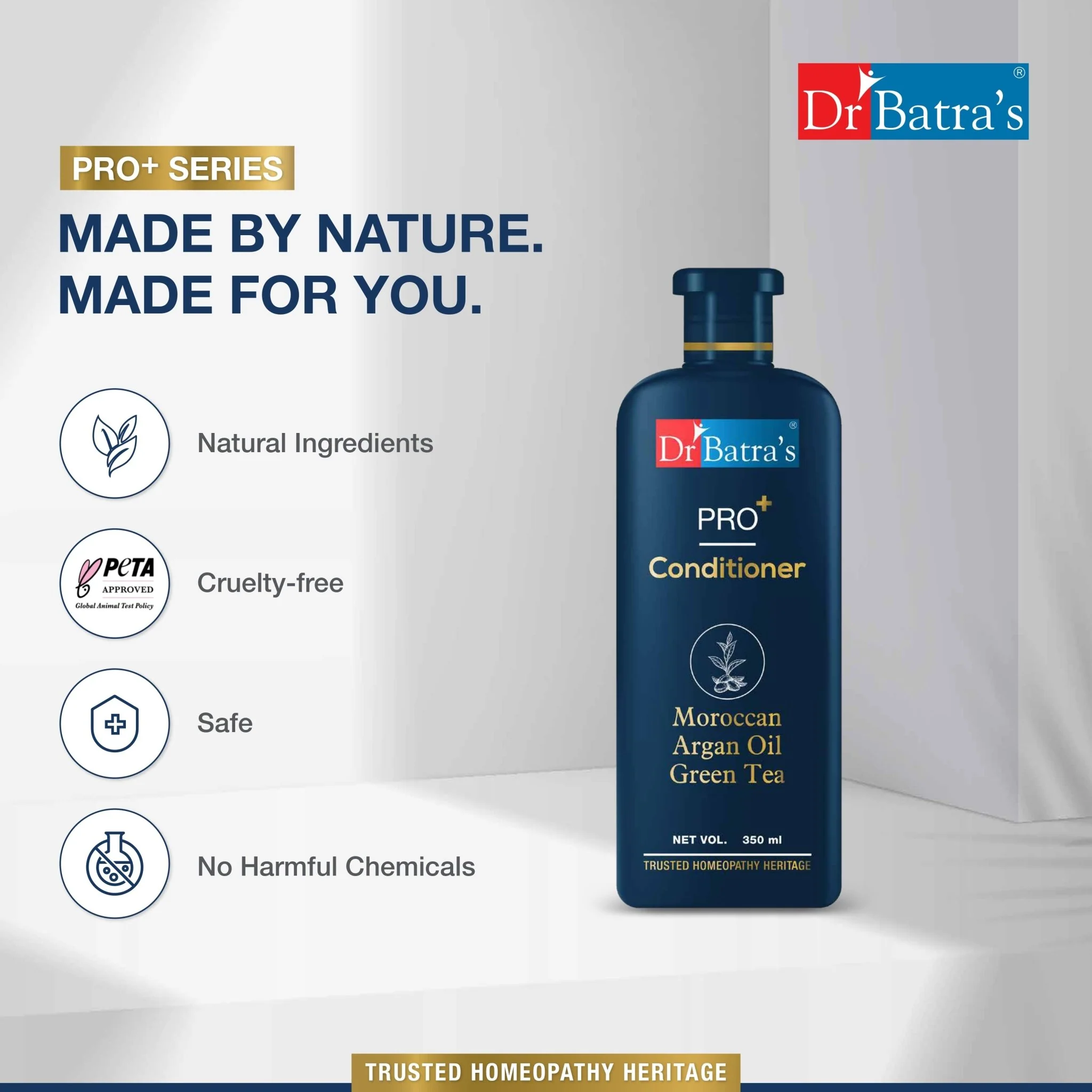 PRO+ Conditioner 350ml – Restores shine and smoothness to hair | Sulphate, Paraben & Silicone Free formula for healthy, nourished hair |For Men & Women - Image 6