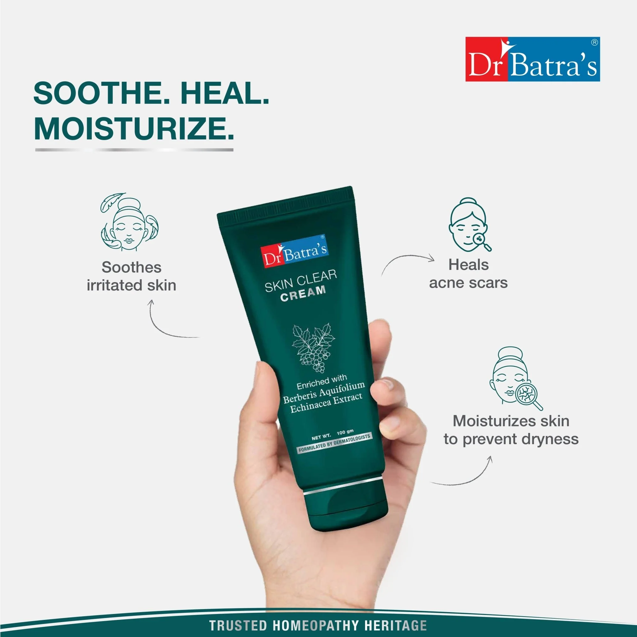 Dr Batra's Skin Clear Cream | Enriched with Berberies Aquifolium and Echinacea - 100 Gm - Image 5