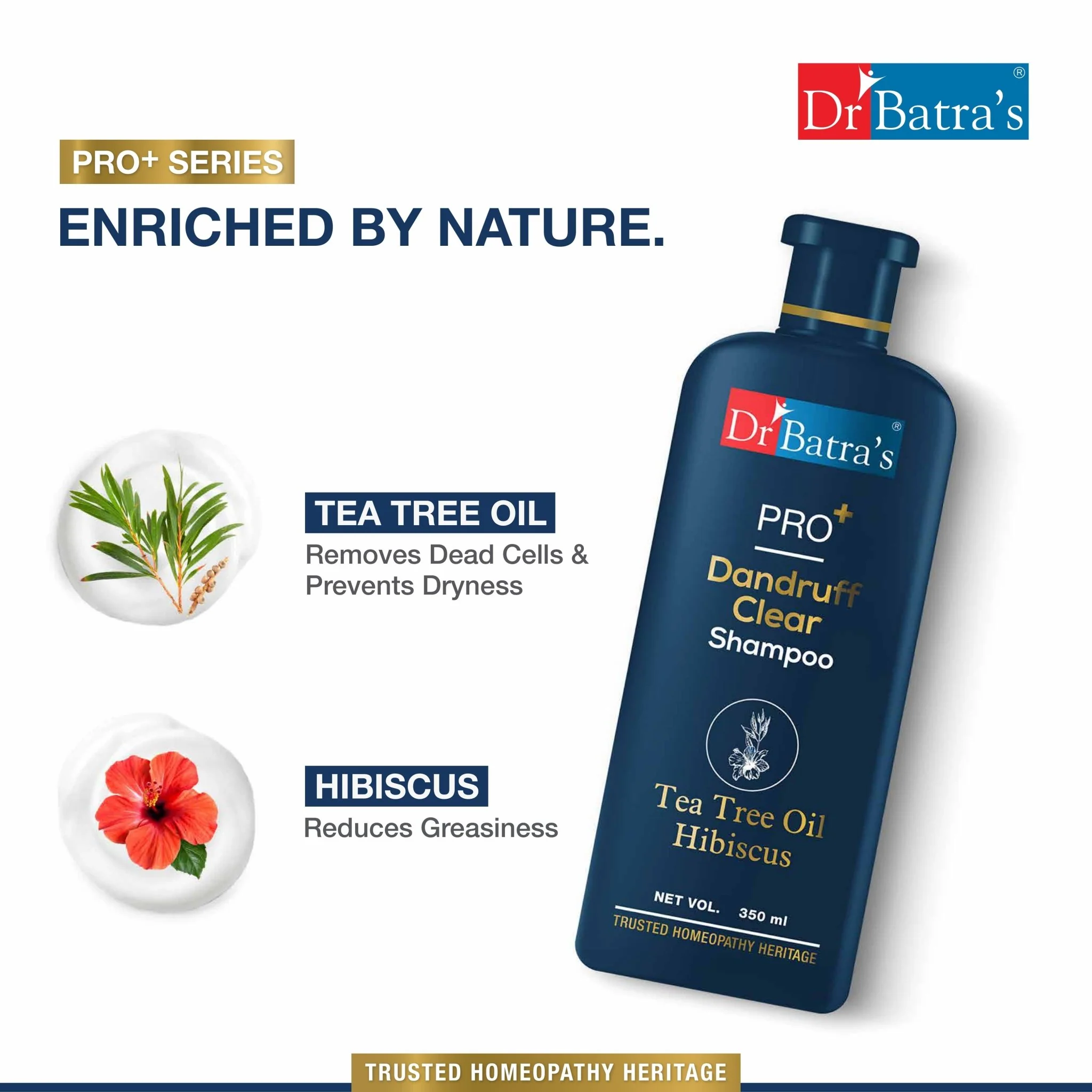 PRO+ Anti-Dandruff Shampoo 350ml – Doctor-formulated with Tea Tree & Hibiscus Extract |Reduces flakes | relieves itch and promotes a healthy scalp |  For Men & Women - Image 5