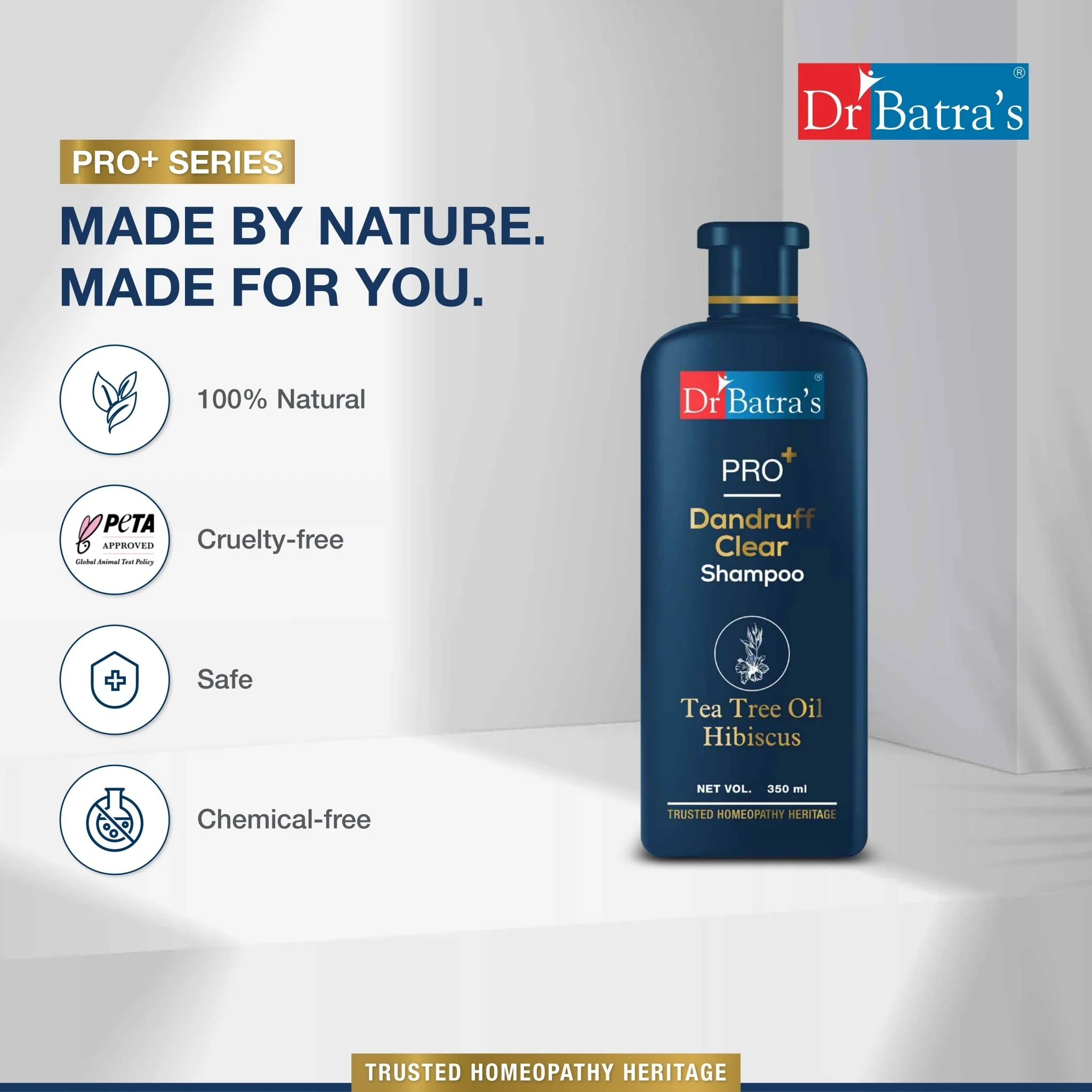 PRO+ Anti-Dandruff Shampoo 350ml – Doctor-formulated with Tea Tree & Hibiscus Extract |Reduces flakes | relieves itch and promotes a healthy scalp |  For Men & Women - Image 8