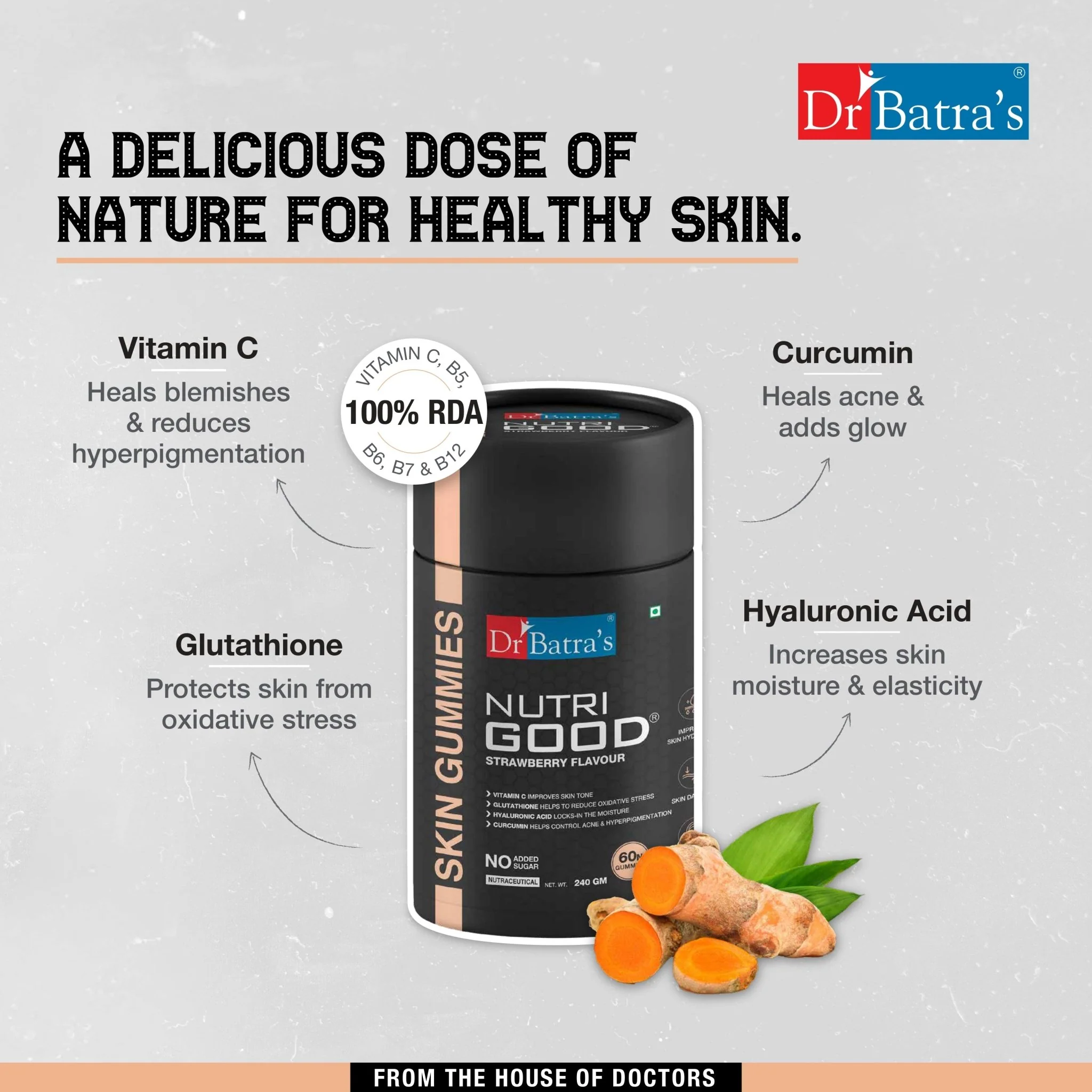 Dr Batra's Nutrigood Skin Gummies for Wrinkle-Free Ageless Skin | Pack of 60 Gummies - Image 6